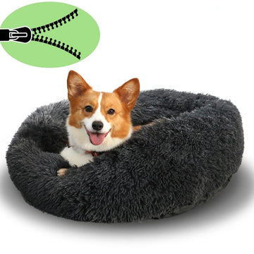 Round Plush Cat Bed House